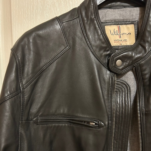 NWOT! Men's Wilson's Leather Black Bomber Jacket - LT - Picture 3 of 9